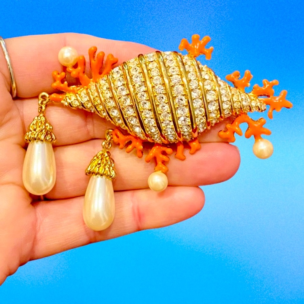 Superb Hutton Wilkinson Signed Seashell Diamant C… - image 7